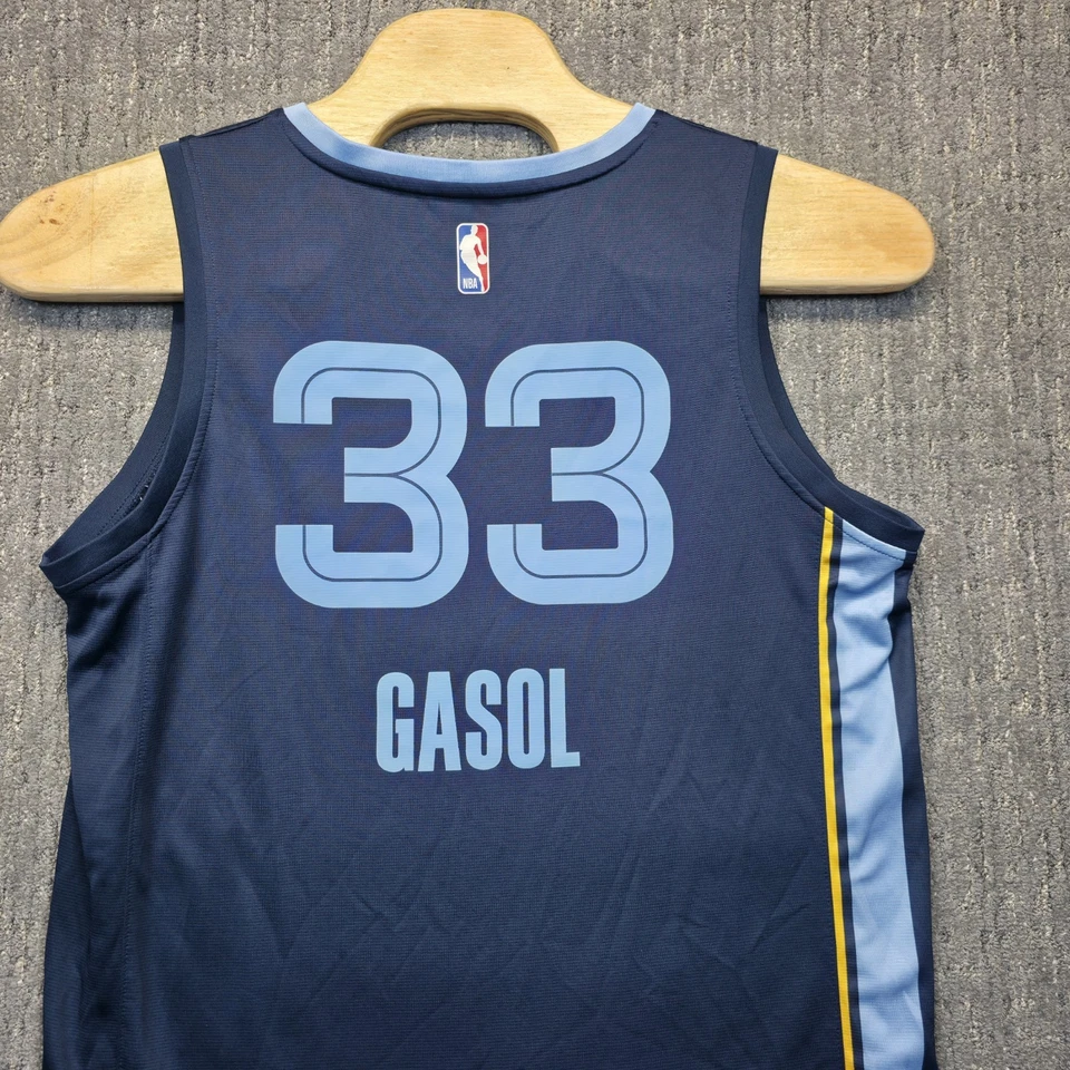 Camiseta deportiva de los fanáticos de los Grizzlies de la NBA Marc Gasol #33 azul marino L fan de baloncesto de Memphis Foto 4 de 4