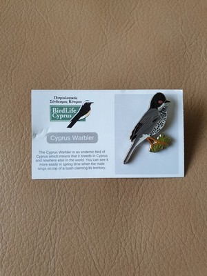 BirdLife Zypernsänger Emaille Pin Anstecker, Vogelwelt, kein RSPB Interesse, Natur