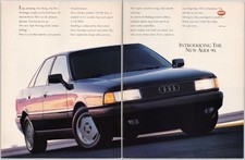 Pubblicità Audi 90 trazione anteriore HP movimentazione auto 1987 stampa d'epoca
