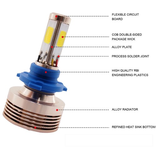 For Toyota Highlander 2008-2010 - H4 H11 LED Headlight Fog Light Combo Bulbs Kit - Picture 4 of 8