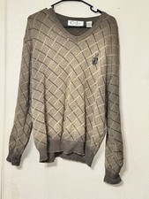 Vintage Cypress Links Knit V Neck Golf Sweater Men’s Medium Made In USA RARE
