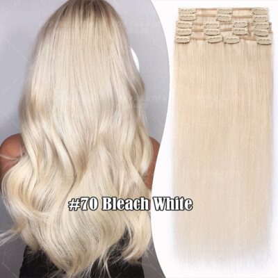CLEARANCE Clip In 100% Real Human Remy Hair Extensions Full Head Highlight LONG
