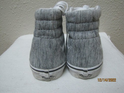 Vans High Top Corduroy Sneakers Skate SK8 Gray/White Mens 6.5 Women's 8 Off Wall - Picture 4 of 5