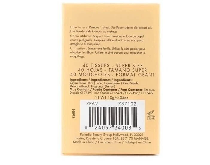 Palladio Rice Paper Facial Tissues for Oily Skin, Face Blotting Sheets Made from - Image 3 of 4