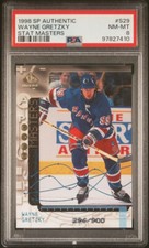 WAYNE GRETZKY 1998 SP AUTHENTIC STAT MASTERS INSERT SP /900 RANGERS PSA 8 POP 5