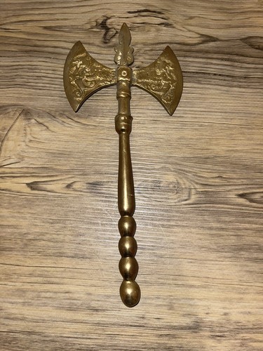 Brass Axe - Ornamental Solid Brass - Picture 2 of 4