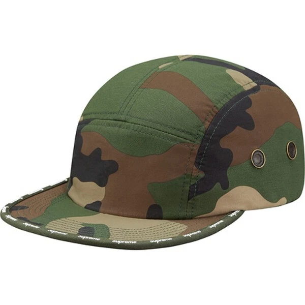Casquette de camp ruban adhésif logo visière suprême camouflage boisé