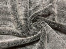 Luxury Short Plush Super Soft Faux Fur Fabric Material BLACK FROST