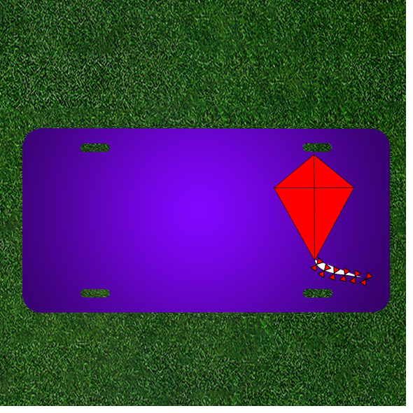 Custom Personalized License Plate with Red Tail Kite Design and Names