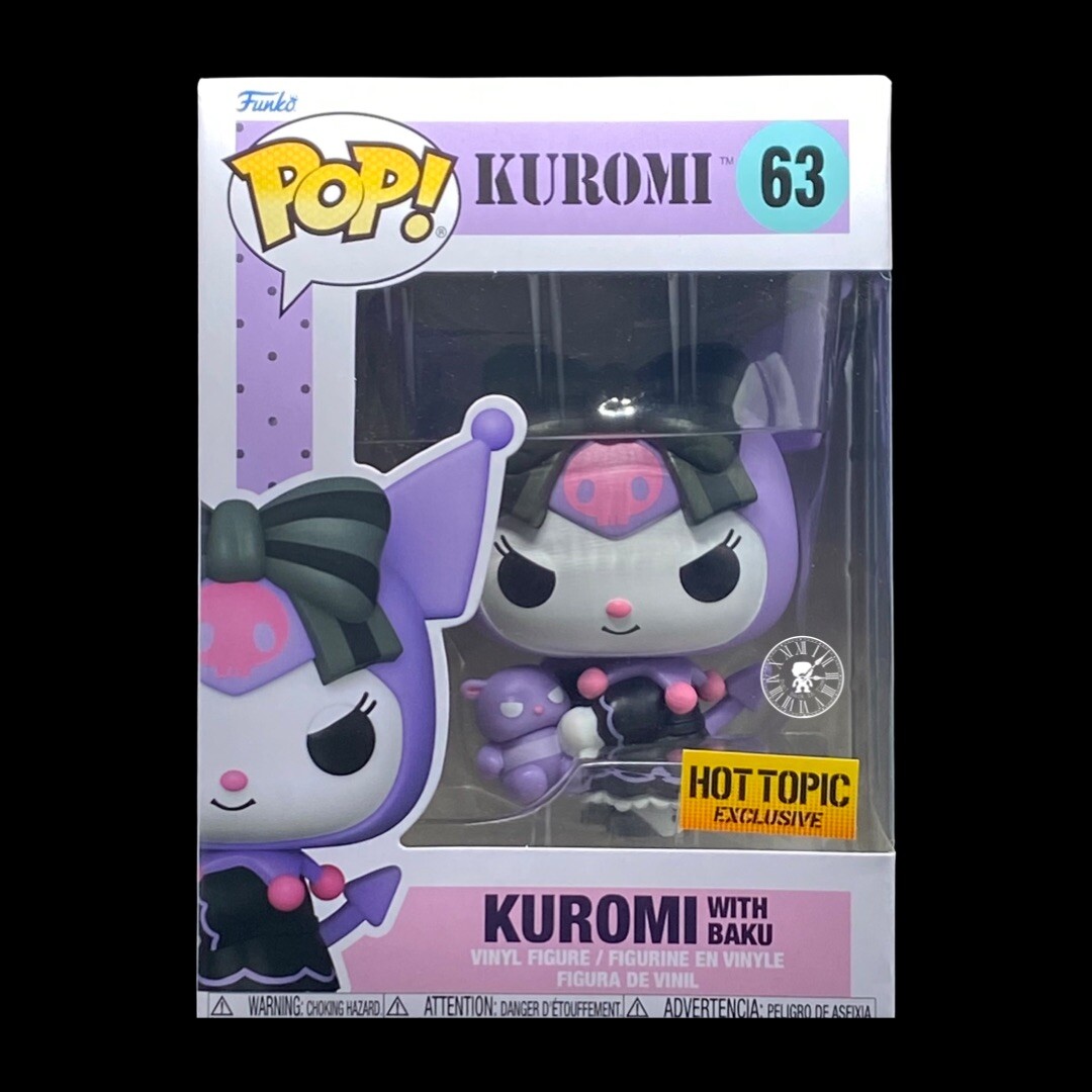 Funko Pop + Protector! Sanrio #63 Kuromi With Baku Hot Topic