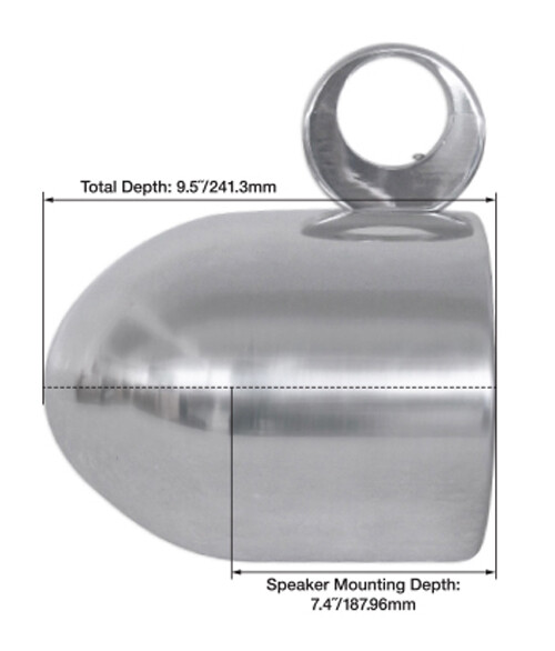 Pair Rockville 7.7" Polished Silver Aluminum Wakeboard Tower Speaker Enclosures