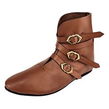 Mittelalter Halbstiefel braun mit Gummisohle, Curt Wikinger Schuh Rollenspiel