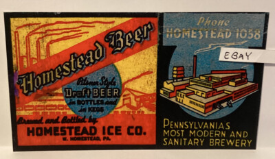 EARLY HOMESTEAD ICE CO. BREWERY PILSNER STYLE DRAFT BEER PITTSBURGH NEW POSTCARD