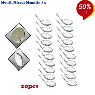 Set von 20 Mundspiegel Magnify No. 5 Dental Examination Mouth Inspection Mirrors