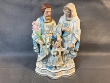 Antica Bella Statuetta Religiosa Sacra Famiglia IN Biscuit Inizio 20ème h23cm