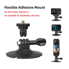 Flexible Adhesive Base Helmet Mount for Insta360 X2 /X3/X4/Ace DJI Action Camera