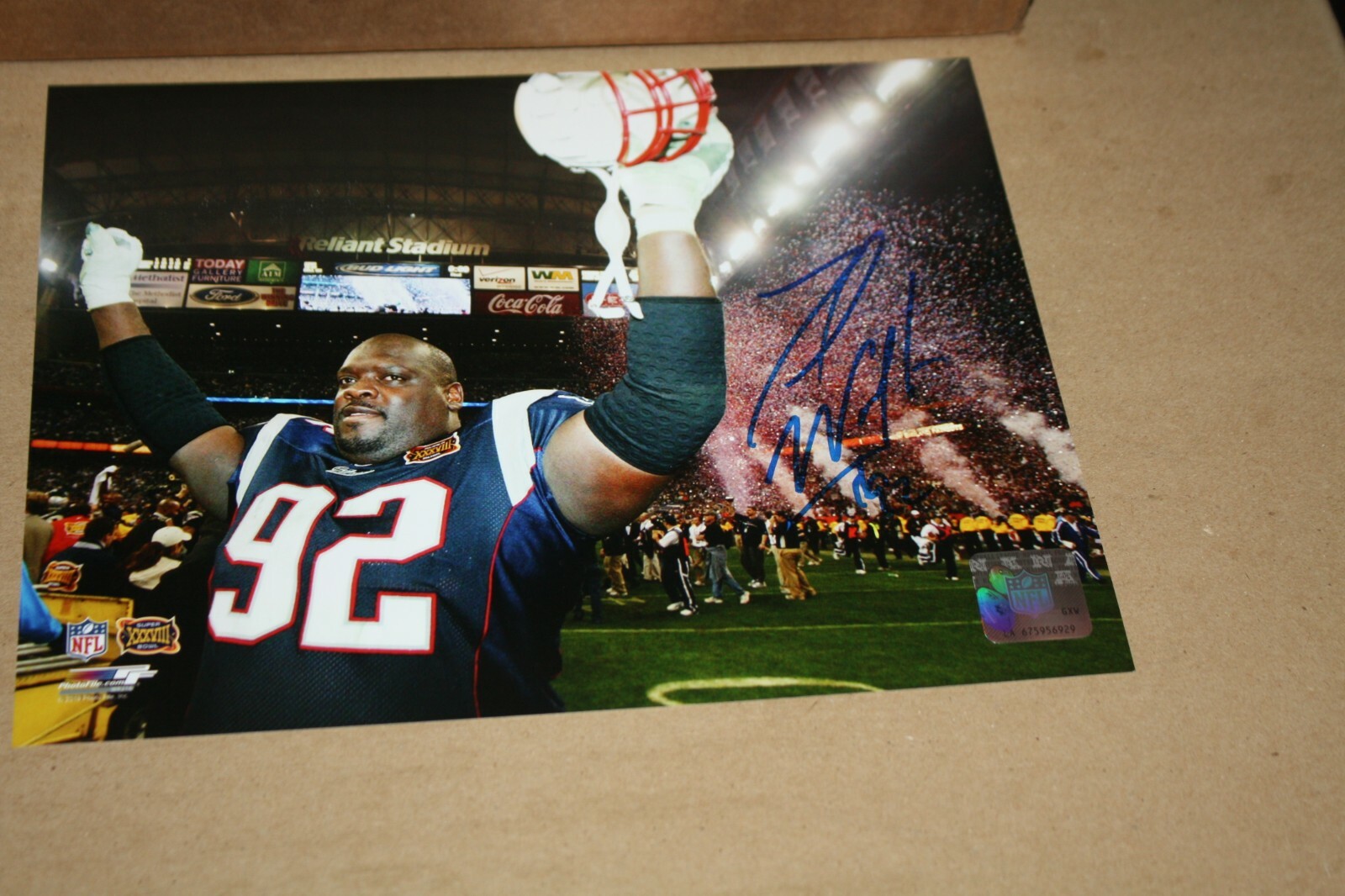 NEW ENGLAND PATRIOTS TED WASHINGTON #92 SIGNED 8X10 PHOTO SUPER BOWL CHAMPION DE