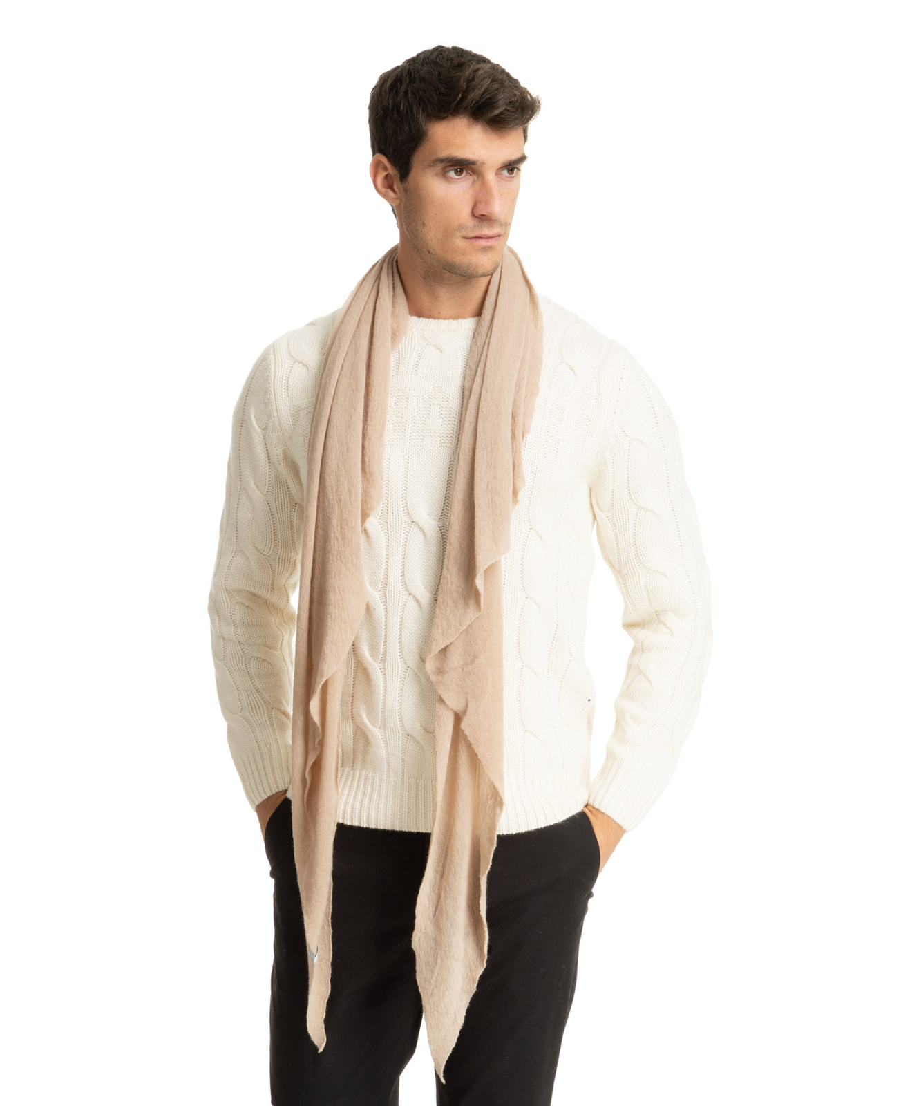 Булавка 1876 от Ботто Джузеппе Кашмира-Шаль херрен 5505F/601-0429 бежевого цвета в стиле шаль