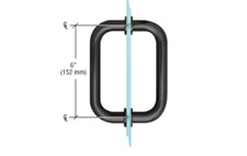 6" Tubular Back-to-Back Shower Door Handle - Matte Black