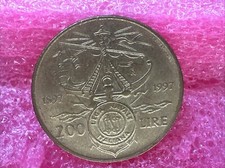 200 LIRE 1897 1997 REPUBBLICA ITALIANA CENTENARIO MONETA VINTAGE ITALIA