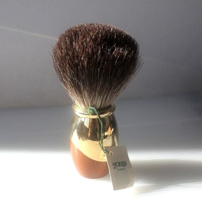 Brosse à Raser Joris - Poils De Blaireau, Manche En Bois D'If Et Or, Neuf Avec Petit Défaut