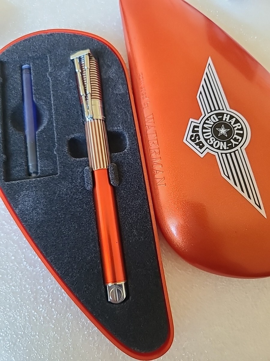Stylo Waterman Harley Davidson - Rouge, Résine, Bille/roller, Occasion Bon état