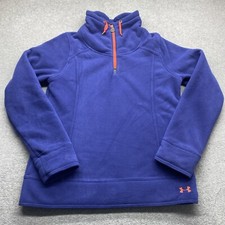 Under Armour Sweater Women Medium 1/4 Zip Long Sleeve Cowl Neck Purple Fleece