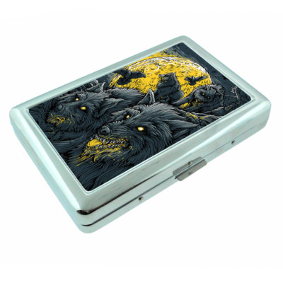 wolf cigarette case Hold One Pack 20 Personalized Alloy Totem Cigarette Case Slide Cigarette Boxes Laser Carved Not Fade Boxes Cigarette Holder Metal Case: 20