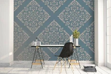 3D Damask Pattern Wallpaper Wall Mural Removable Self-adhesive Sticker 1005