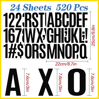4 Inch Mailbox Numbers - 12 Sheet Vinyl Sticker Set For Outdoor Address Signs