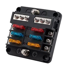 6 Way Fuse Block, 12 Volt Waterproof Boat Fuse Panel with LED Warning Indicat...
