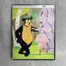 VINTAGE WHITMAN Mickey Mouse Club 6428 Bear in Woods FRAME TRAY PUZZLE 1963 Rare