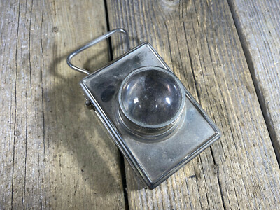 VINTAGE ANTIQUE BIKE BICYCLE EVEREADY LIGHT BATTERY OPERATED NICKEL PLATED  GLASS