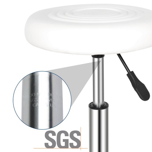 Hot Sale Round Stool with Lines Rotation Bar Stool White - - Picture 7 of 16