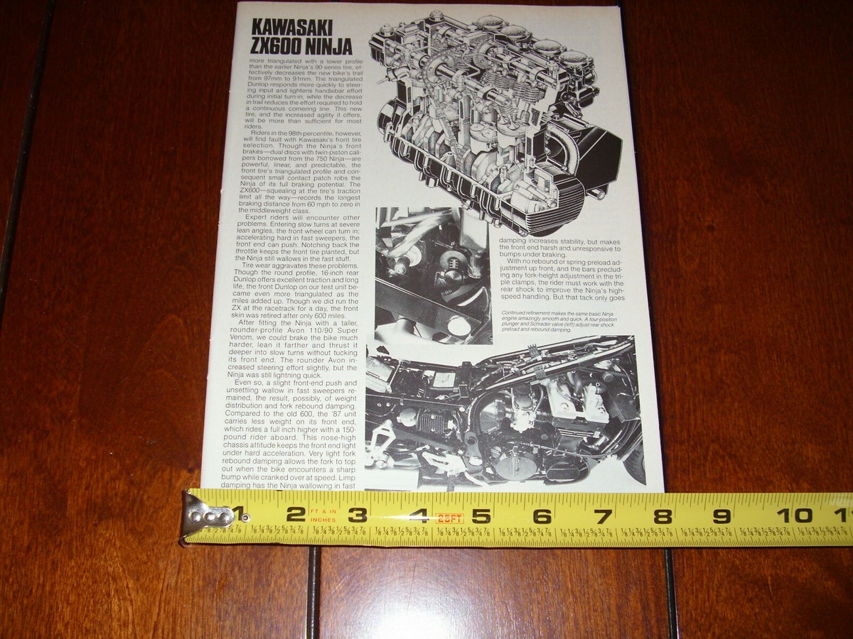 1987 KAWASAKI ZX600 NINJA ORIGINAL ARTICLE | eBay