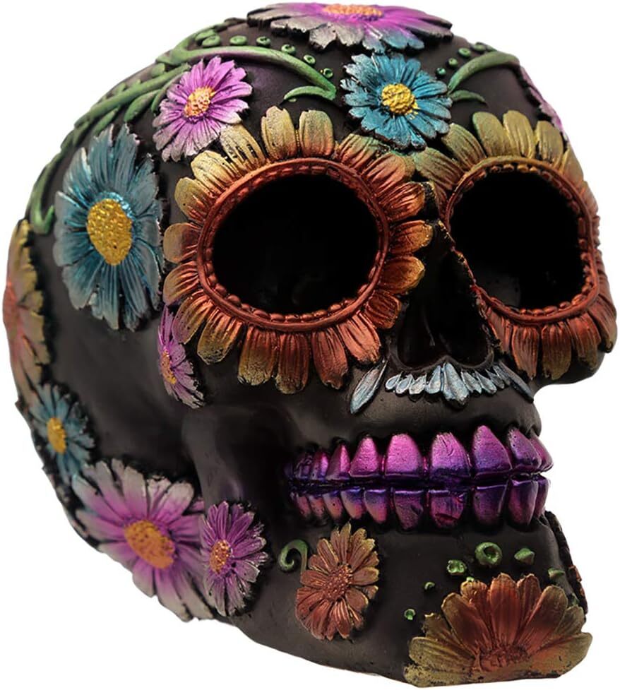 Puckator Gothic Metallic Day of The Dead Flower Skull Decoration artificial res 7990₽