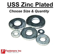 USS Flat Washers Grade 2 Steel Zinc Plated (Choose Size & Quantity)