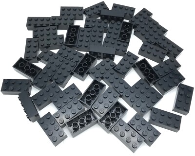 Lego 50 New Black Bricks x Building Blocks Pieces