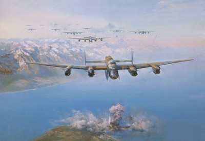 Frank Wootton Raf Lancaster Print The Sinking Of The Tirpitz Signed By 5 Crew Ebay