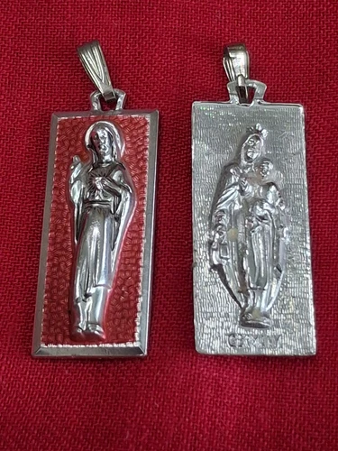 Vintage Germany Scapular Medal Of Jesus Our Lady Of Mount Carmel  New Never Used
