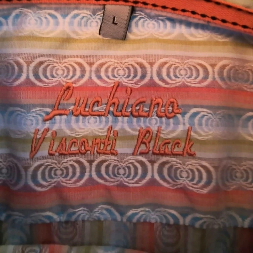 Camisa Luchiano Visconti Negra Puño Abatible Para Hombre L Rayas Abotonadas Manga Larga  Foto 2 de 4