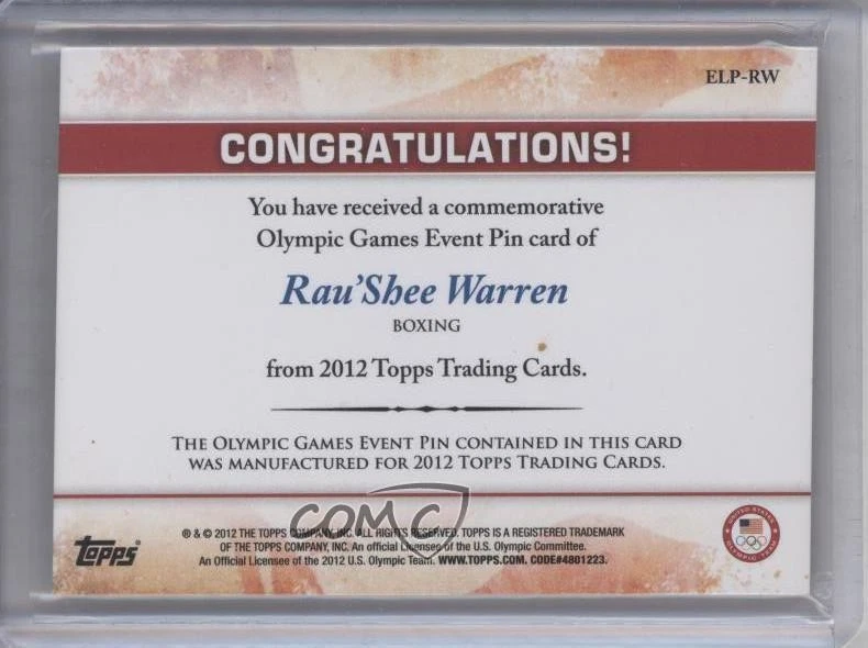 2012 US Olympic Team and Hopefuls Commemorative Games Event Pin Rau'Shee Warren - Image 2 of 2