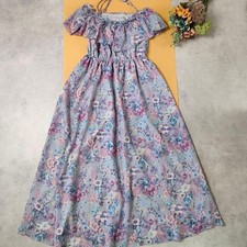 L'EST ROSE Floral Off Shoulder Maxi Dress Lavender Cottagecore Fairy Kei Japan