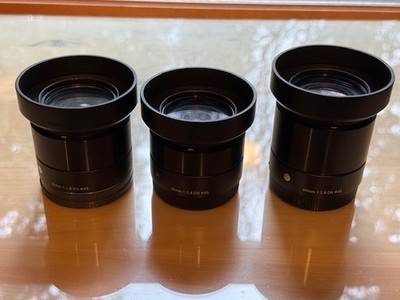 Set of 3 Sigma f2.8 EX DN ART Prime Lenses A++ 