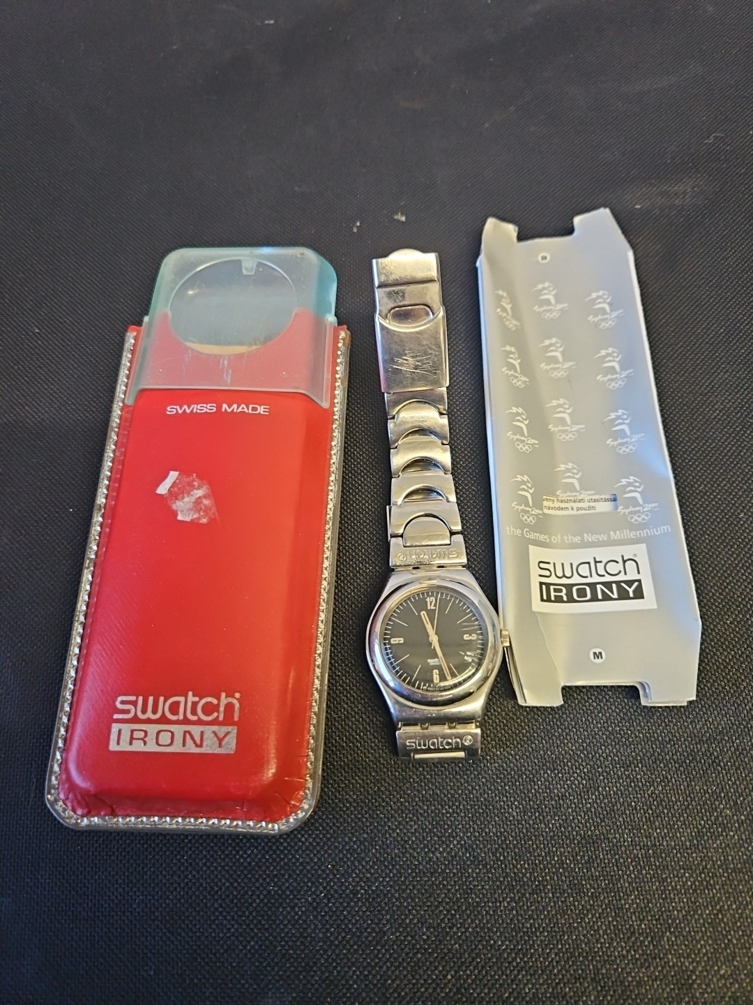Swatch Irony Unisex Watch Black Dial Stainless Steel Untested - Sought After