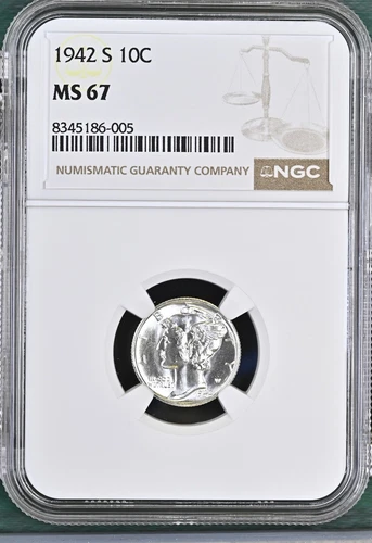 1942 S Mercury Dime NGC MS-67