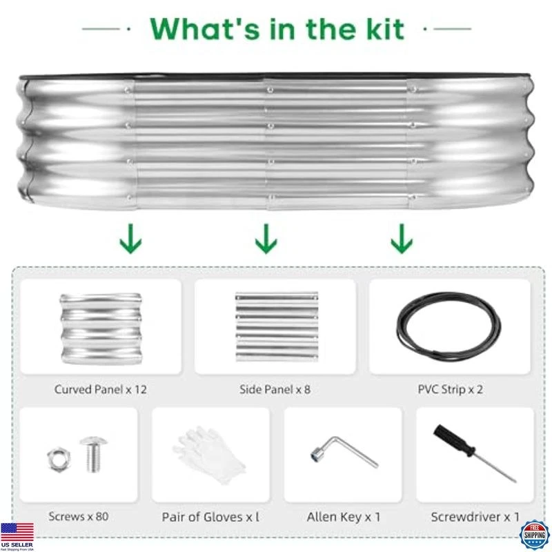 Paquete de 2 camas de jardín elevadas galvanizadas JERIA - 4 pies x 2 pies x 1 pie jardineras para plantas Foto 3 de 4