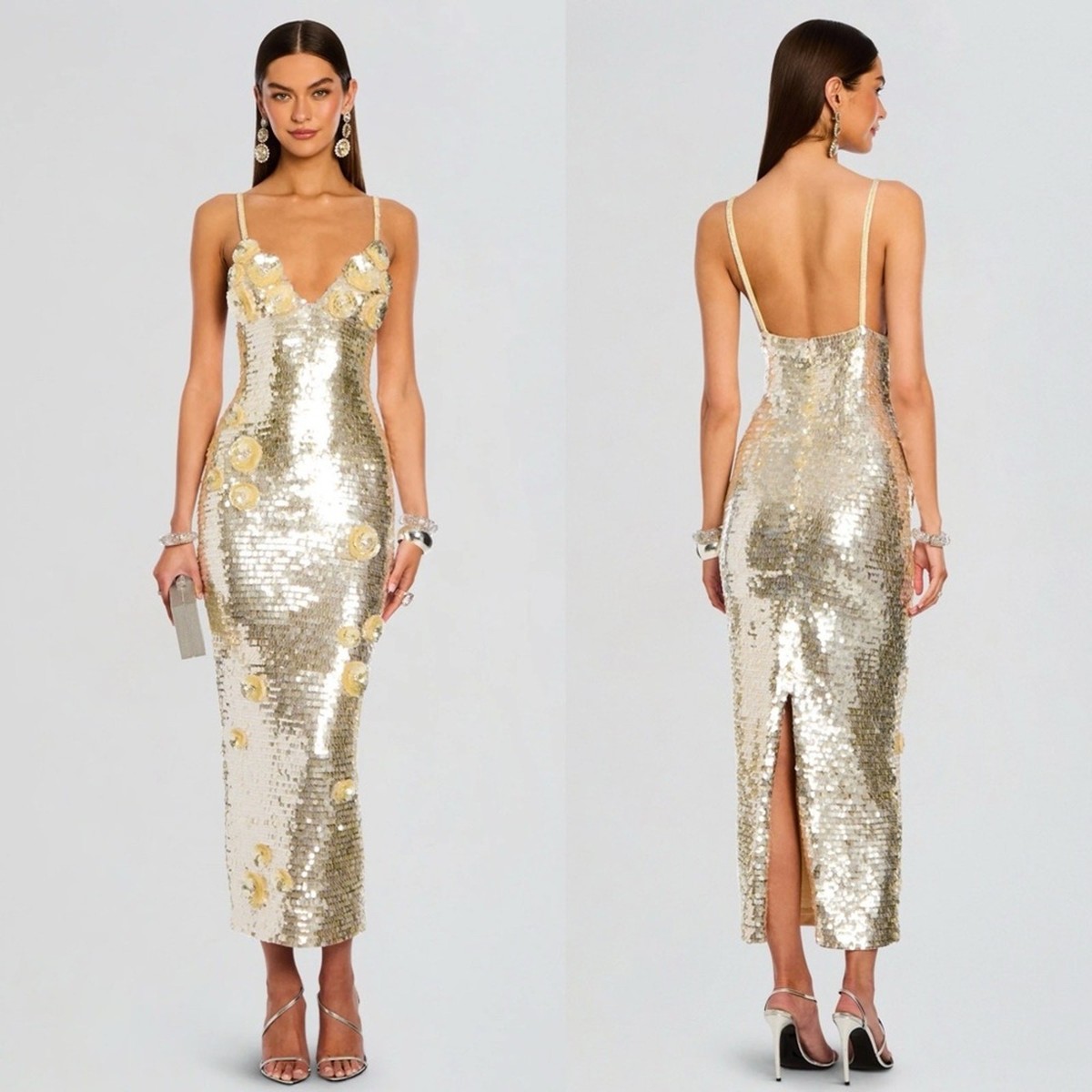Retrofete Ines Embroidered Sequin Dress Yuzu Gold NEW with tags Retrofete Ines Embroidered Sequin Dress Yuzu Gold NEW with tags