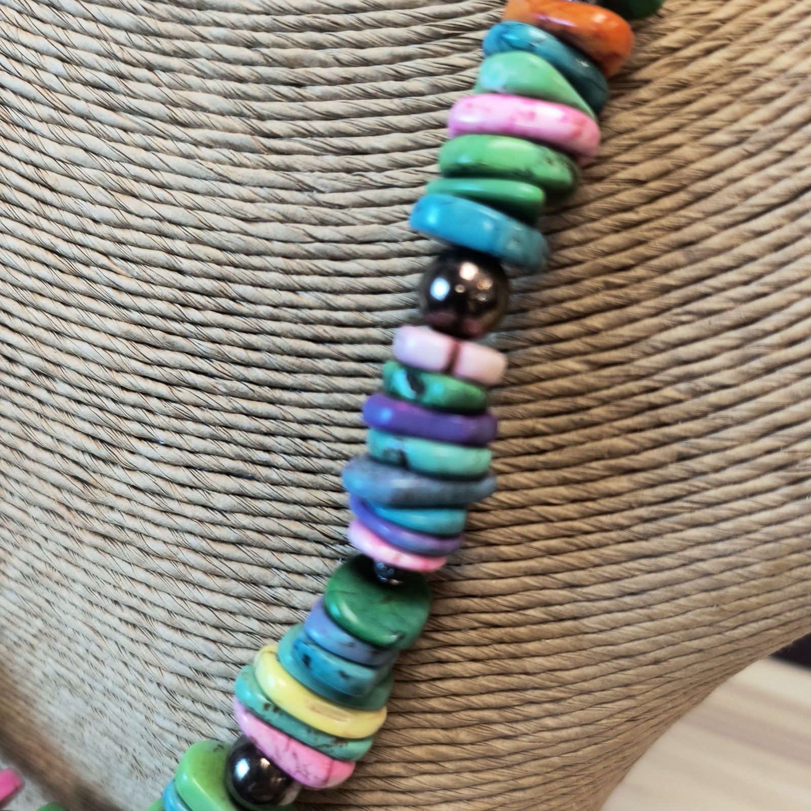 Multicolor Graduated Howlite Statement Necklace S… - image 3