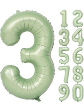 Green Foil Number Balloons 0-9 Set For Birthday Party Decorations